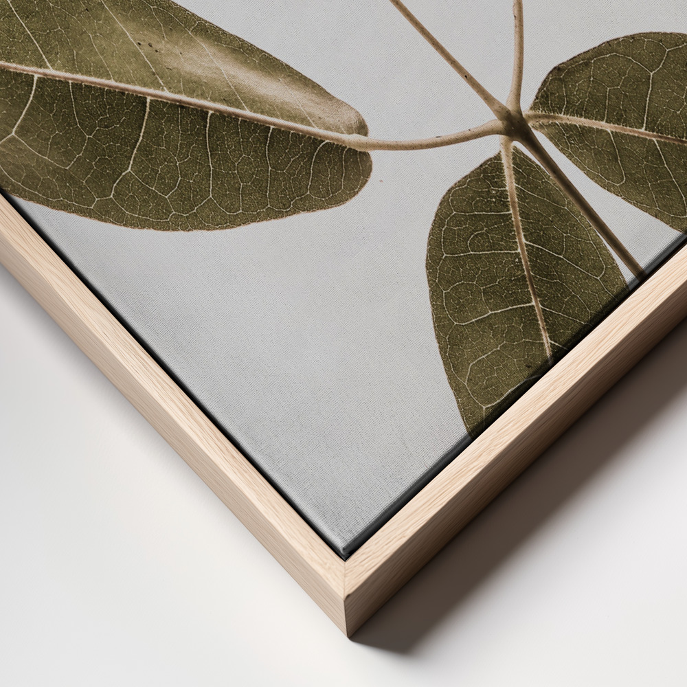 Canvas schilderi - Autum Leaf frame close up - natuurlijk frame