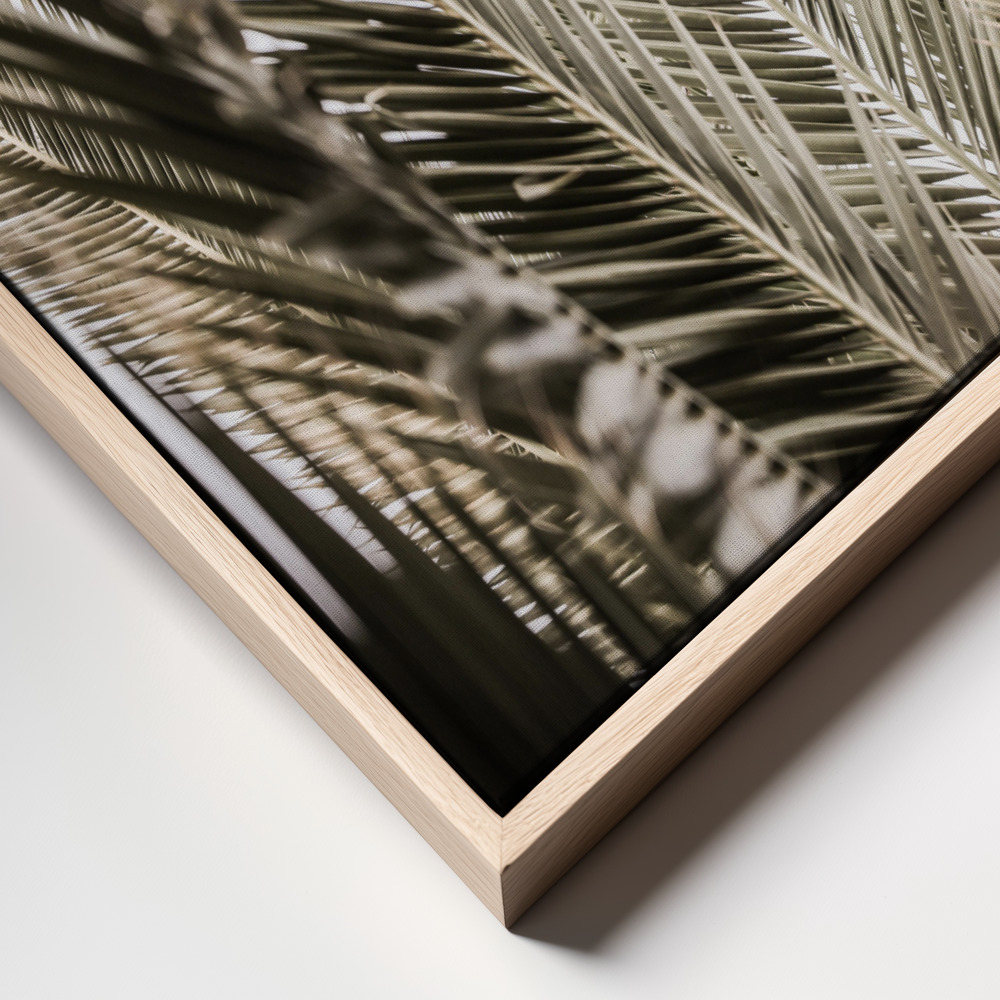 Canvas taulu - Palm Love kehys lähikuva - luonnollinen kehys