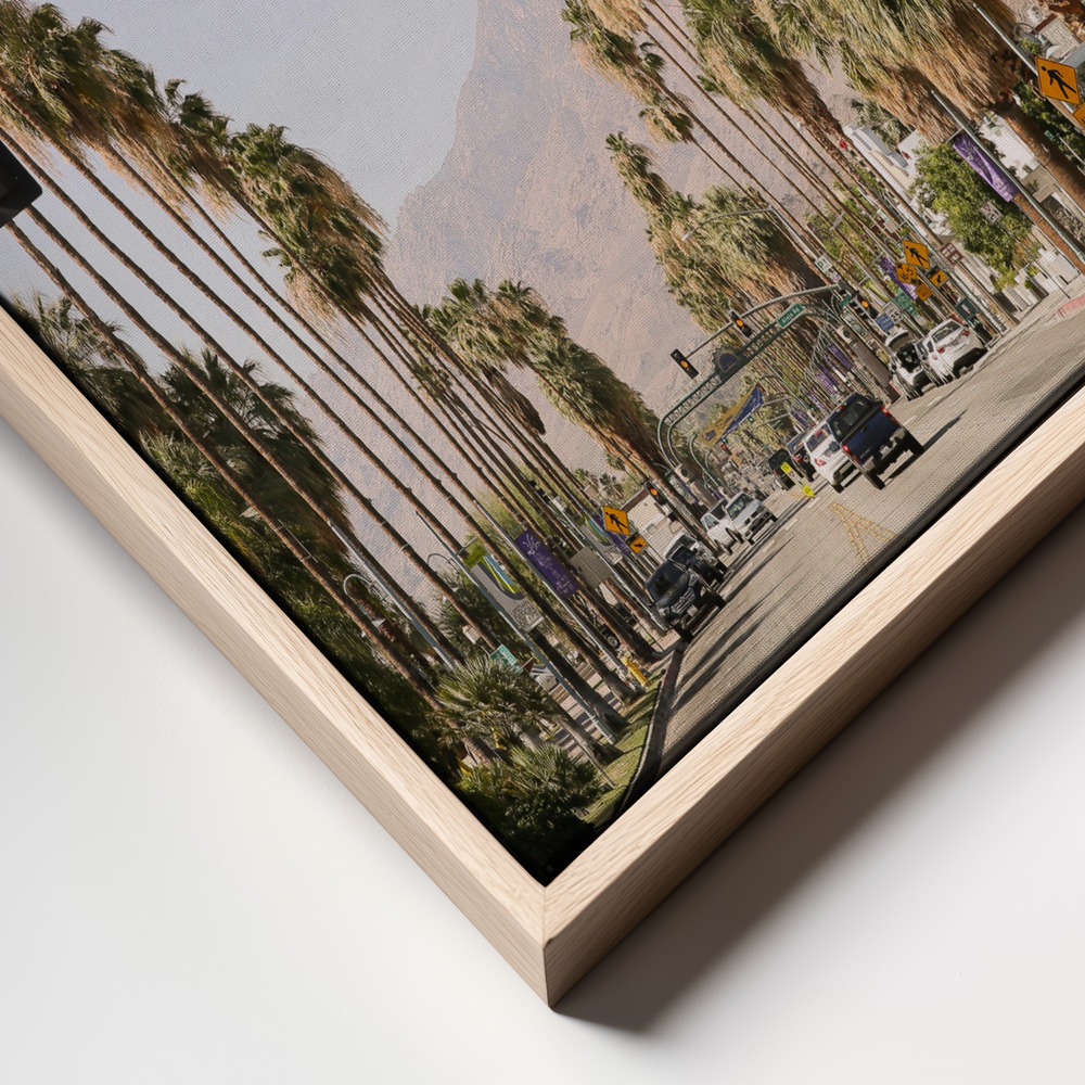 Canvas taulu - Palm Spring kehys lähikuva - luonnollinen kehys