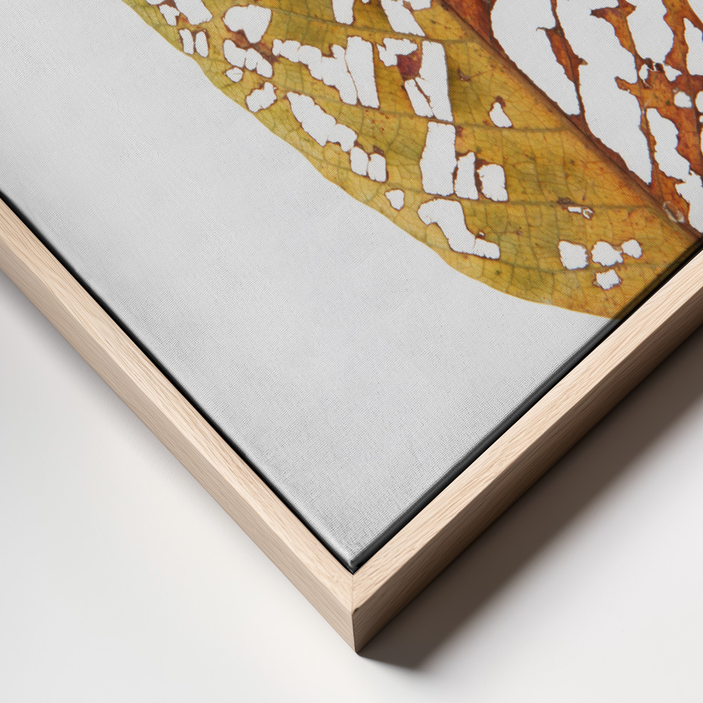 Canvas schilderi - Rainforst Leaf 02 frame close up - natuurlijk frame