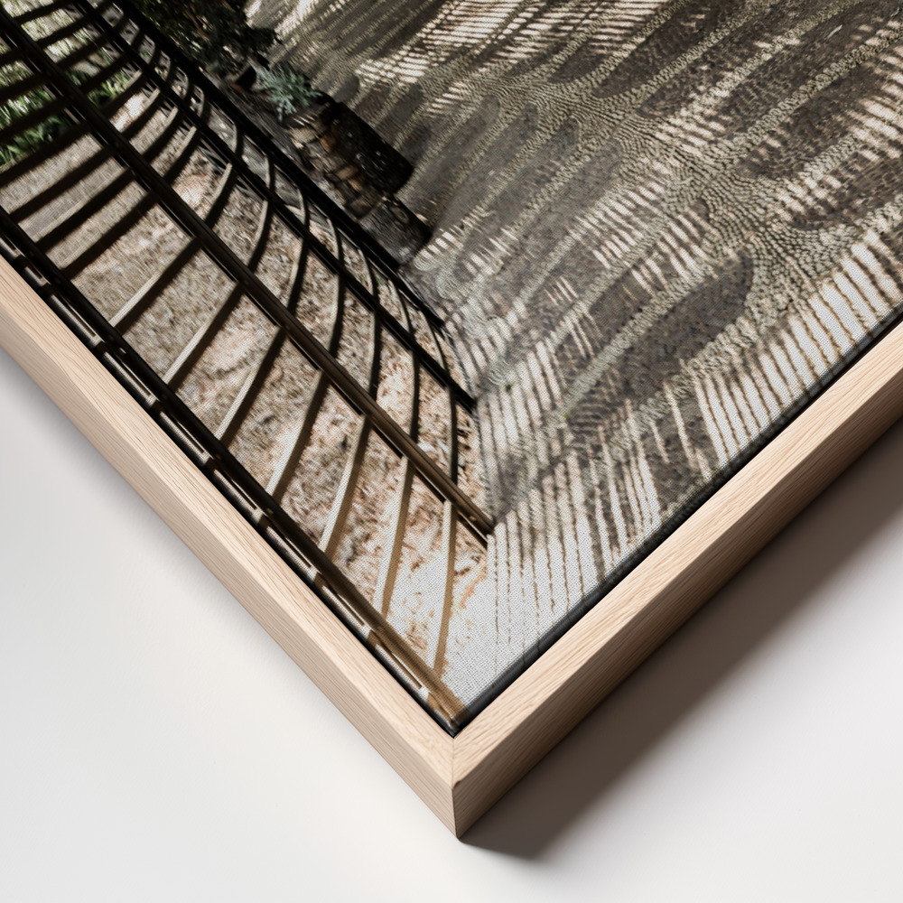 Canvas schilderi - Shadow Garden frame close up - natuurlijk frame