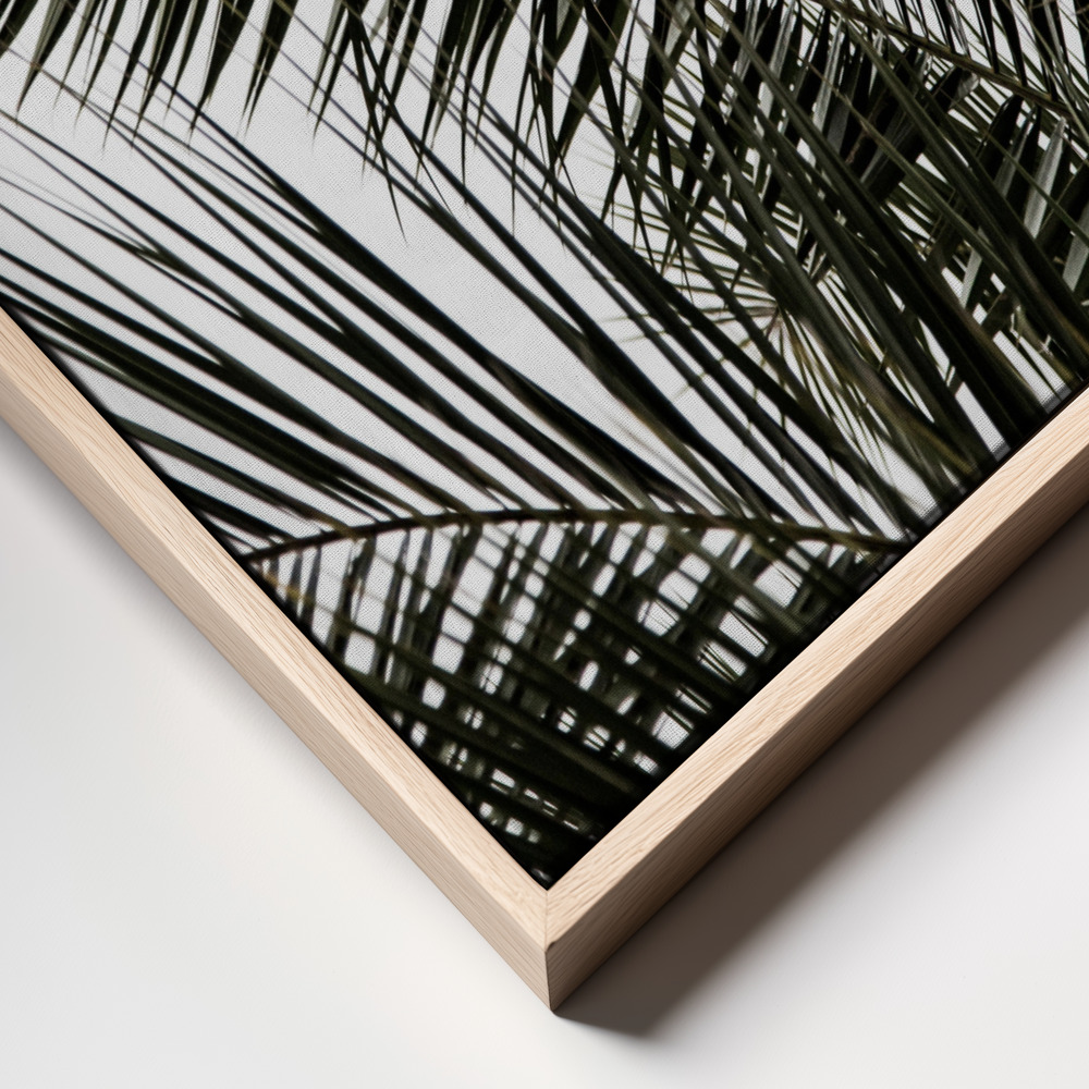 Canvas print - Palm Leaves 3 frame close up - natural frame