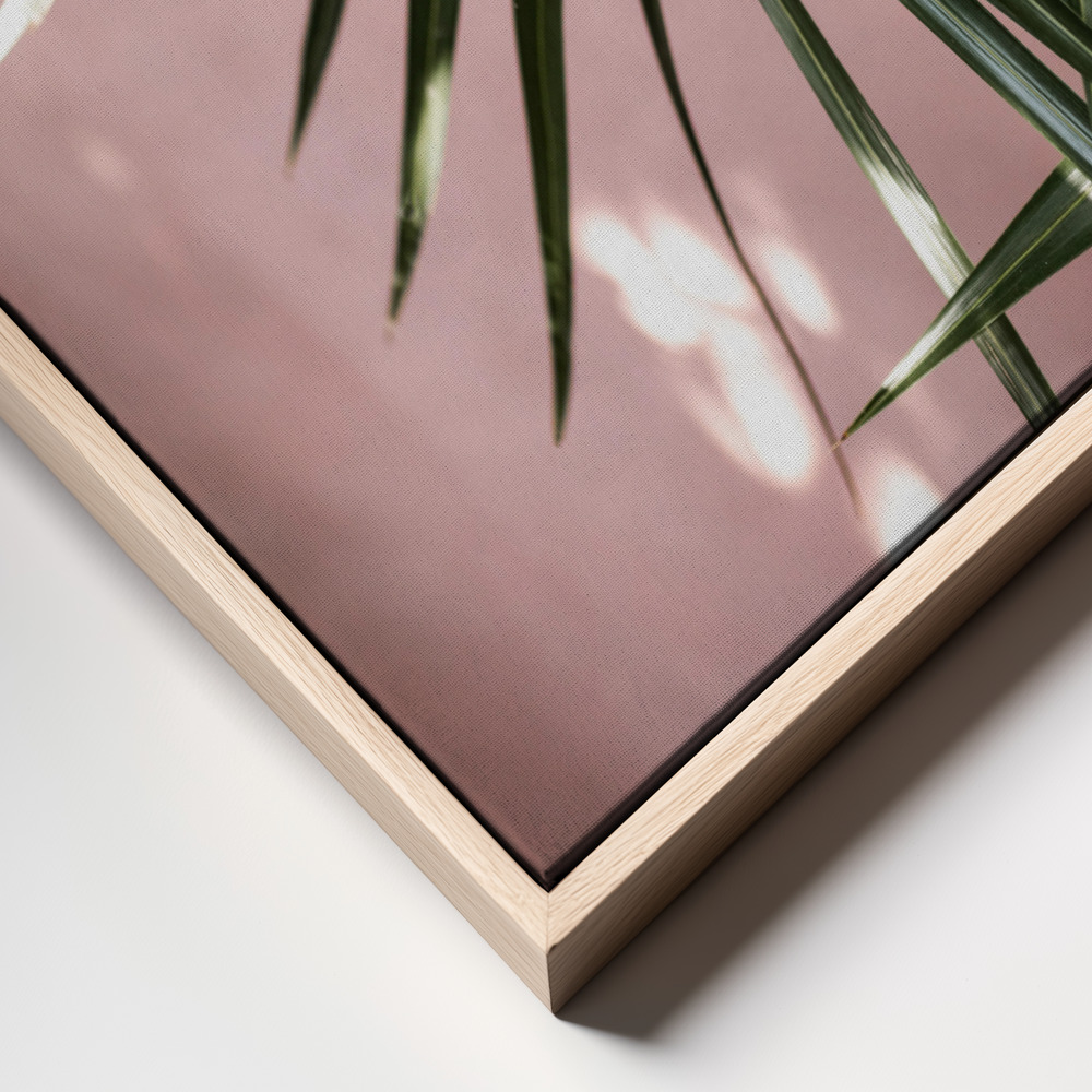 Canvas schilderi - Palm Leaves 23 frame close up - natuurlijk frame