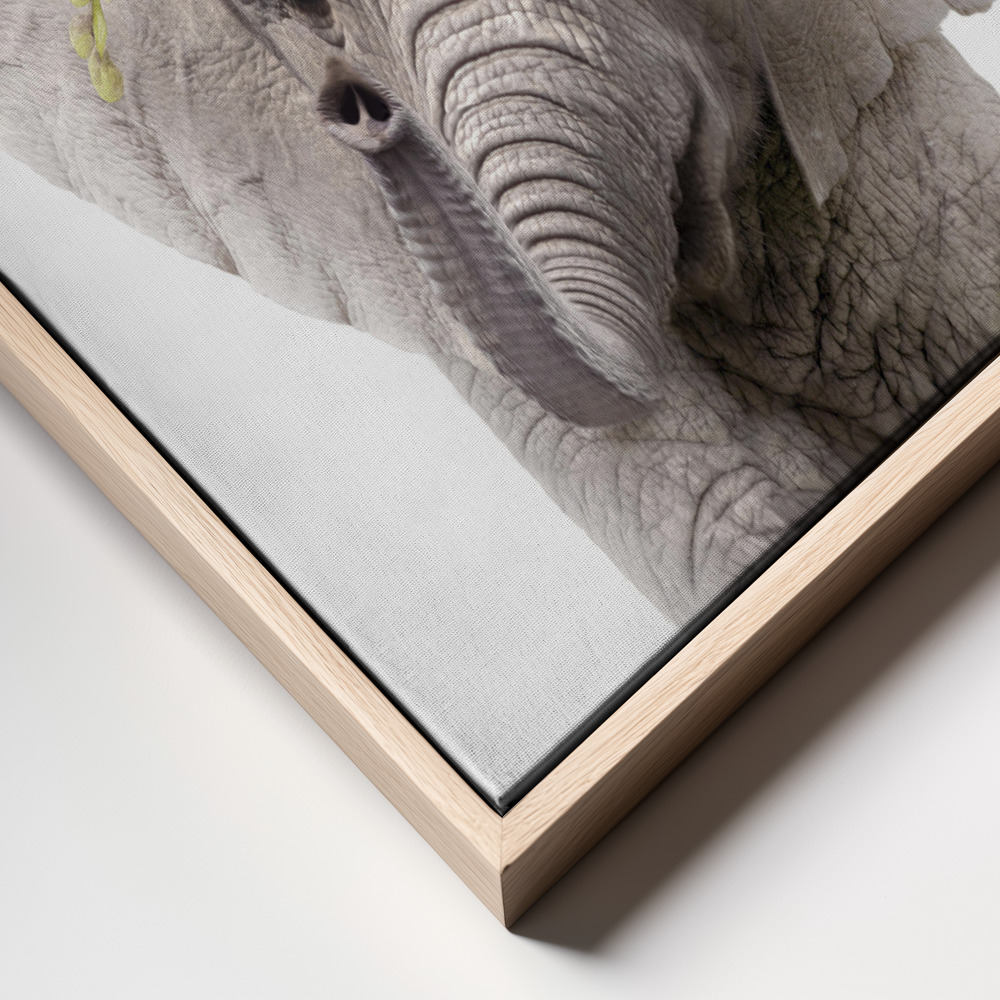 Obraz na płótnie - Floral Baby Elephant frame close up