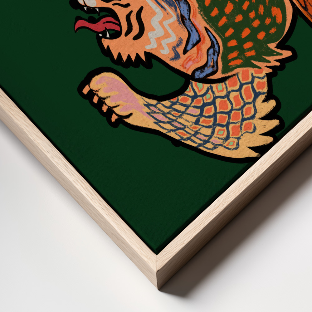 Canvas print - Asiantiger Green frame close up