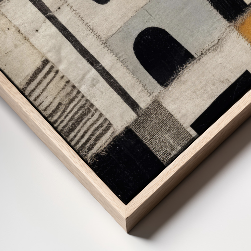 Canvas taulu - Sewn Fabric kehys lähikuva - luonnollinen kehys