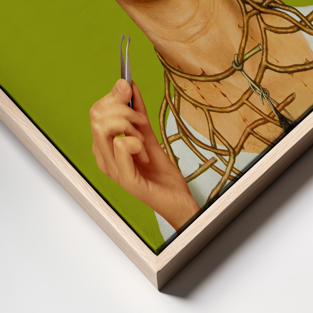 Lienzo - Don't Overdo primer plano del marco - marco natural