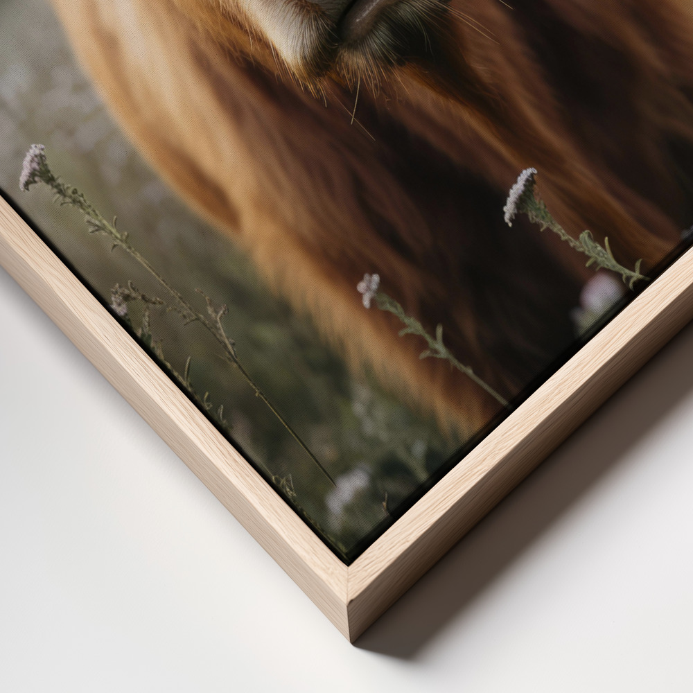 Stampe su tela - Highland Cow frame close up