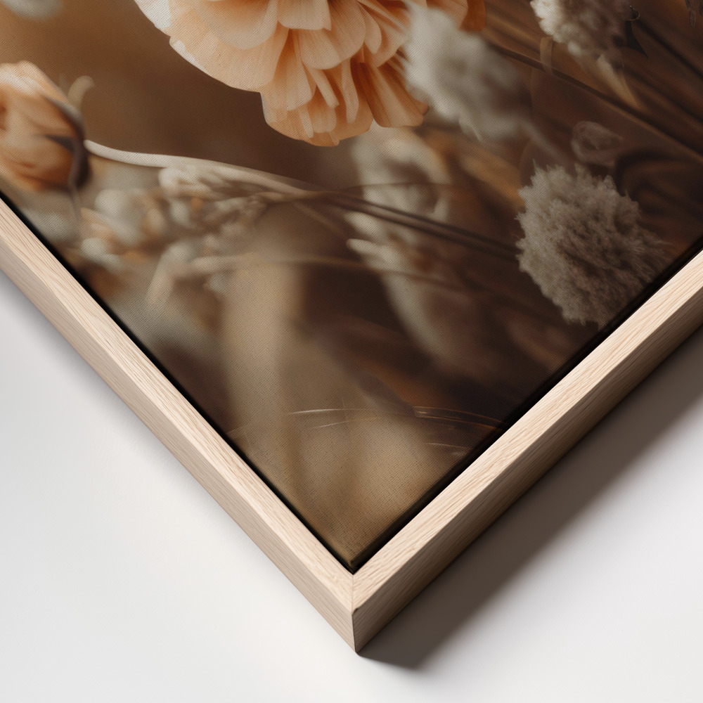Toile - Orange Flowers No 2 cadre en gros plan - cadre naturel