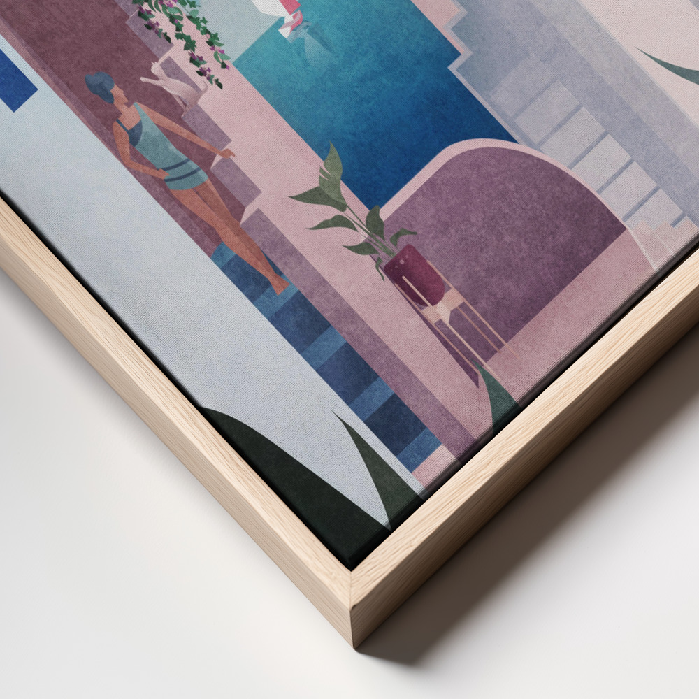 Canvas print - Santorini Text.png frame close up