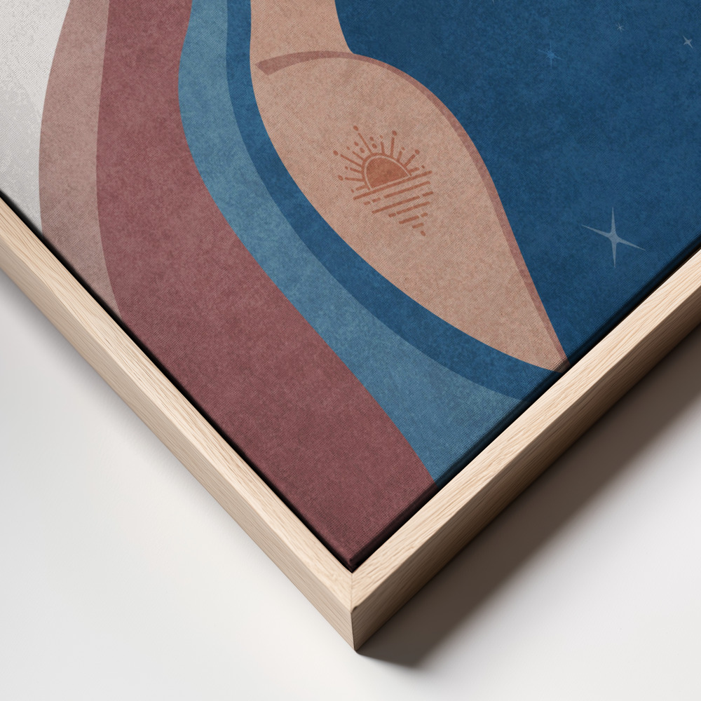 Canvas print - Celestial Harmony frame close up - natural frame