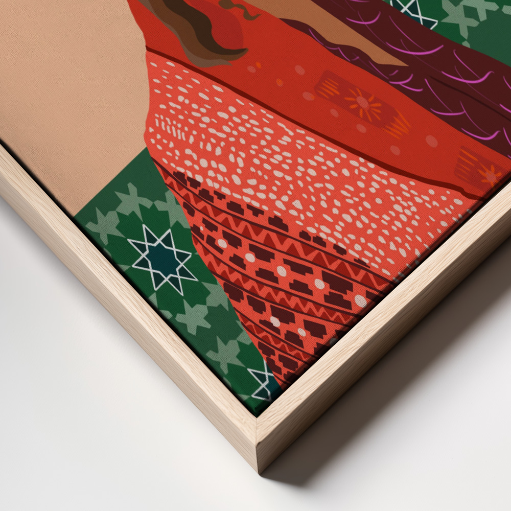 Stampe su tela - Colorful Serenity primo piano della cornice - cornice naturale