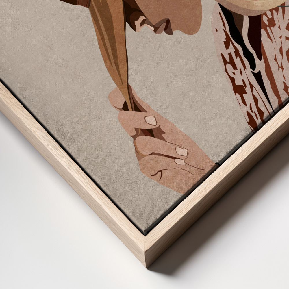 Canvas print - Feathered Elegance frame close up - natural frame