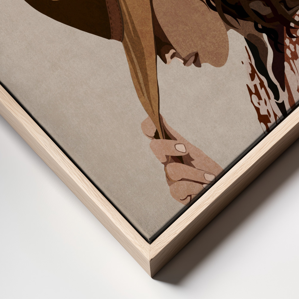 Canvas print - Feathered Elegance frame close up - natural frame