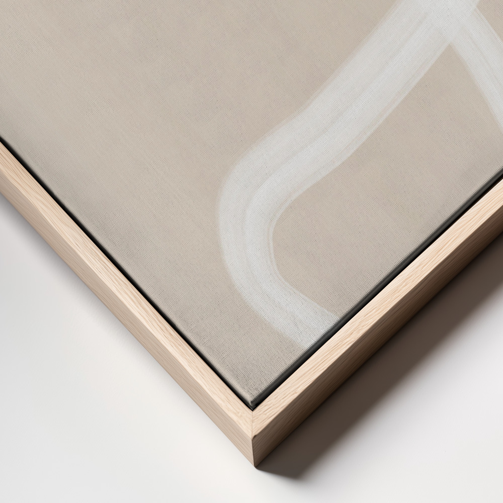 Canvas print - White Brush Stroke Poster - No.1 frame close up