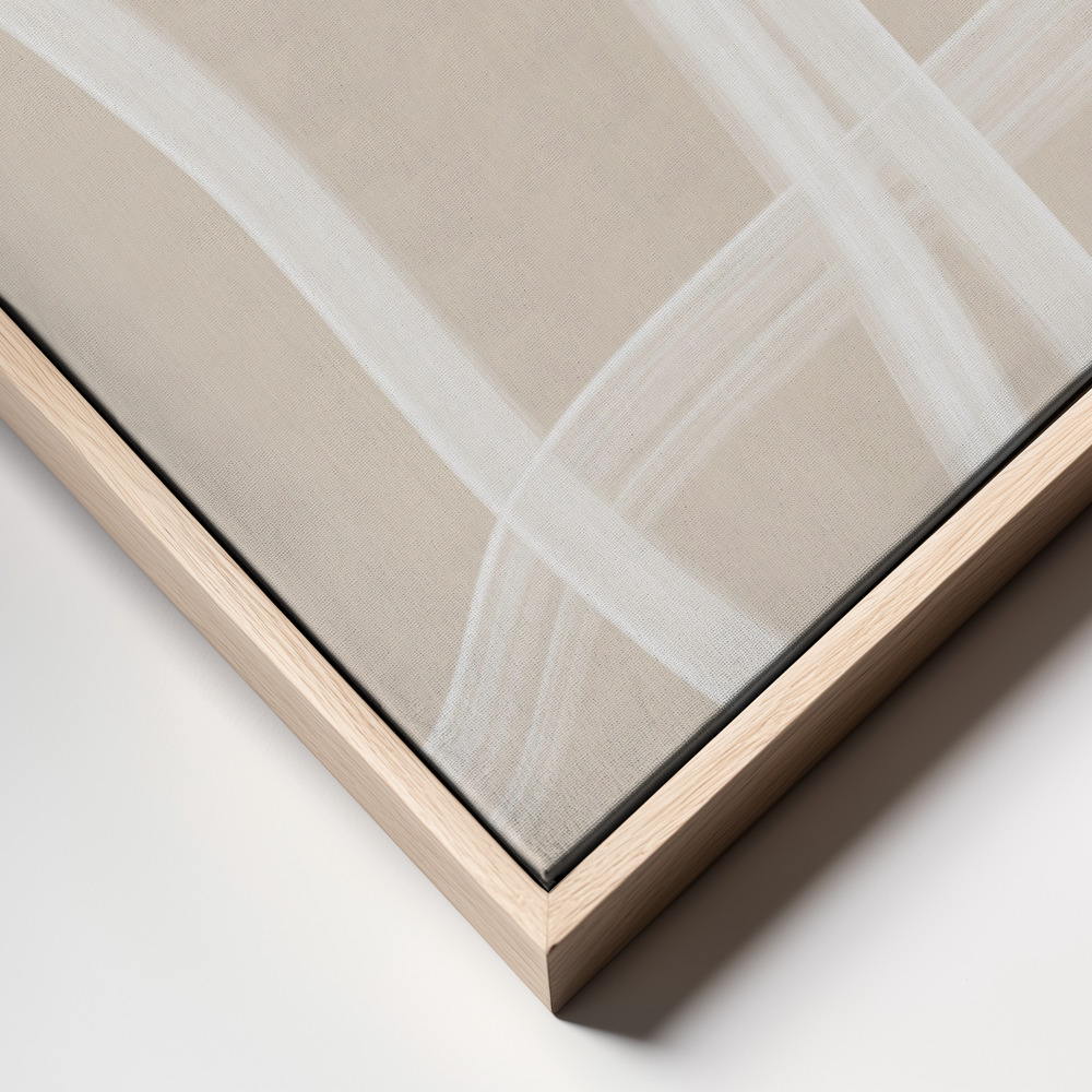 Canvas print - White Brush Stroke Poster - No.2 frame close up