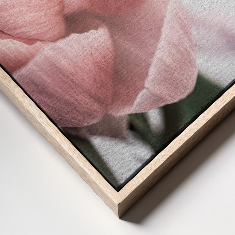 Canvas schilderi - Peony 3 frame close up - natuurlijk frame