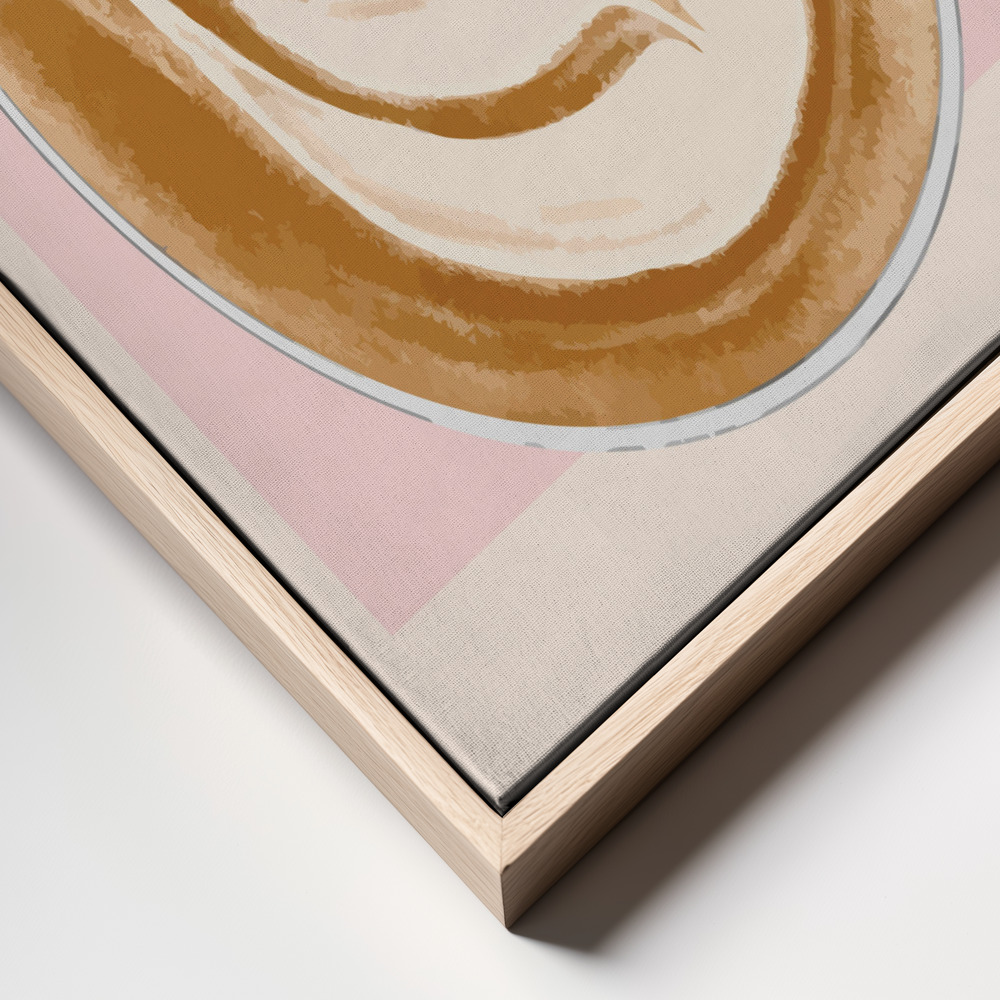 Canvas schilderi - Coffee Print frame close up - natuurlijk frame