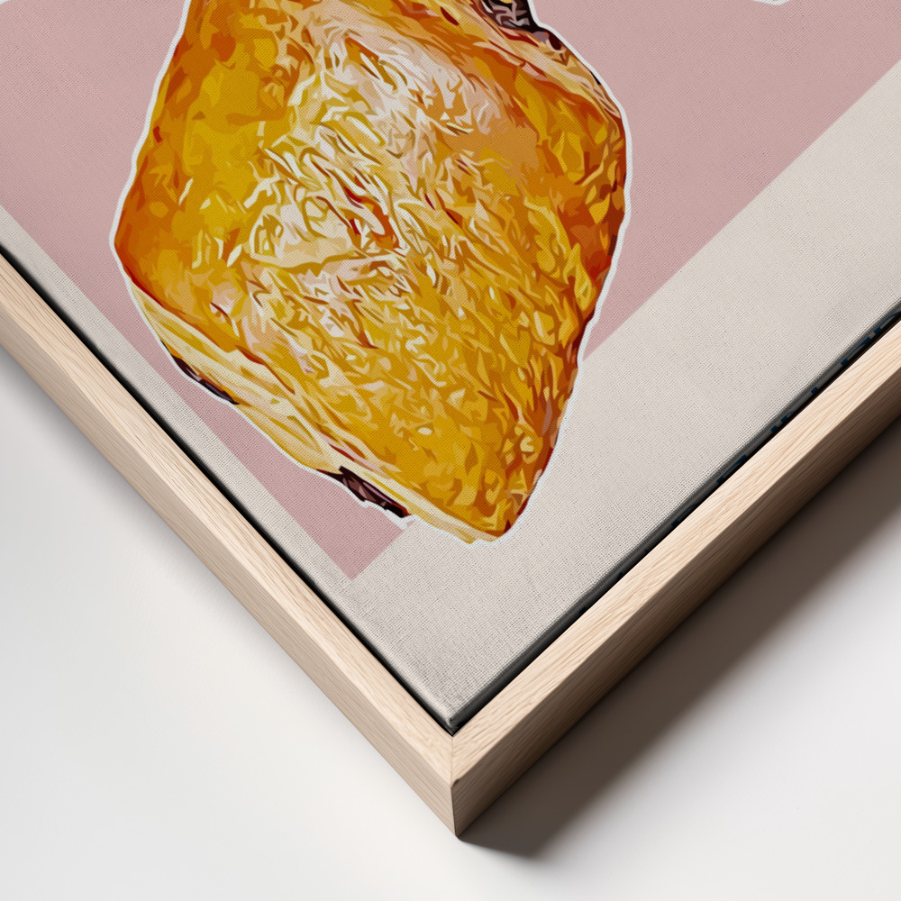 Canvas schilderi - Pain Au Chocolat Print frame close up - natuurlijk frame