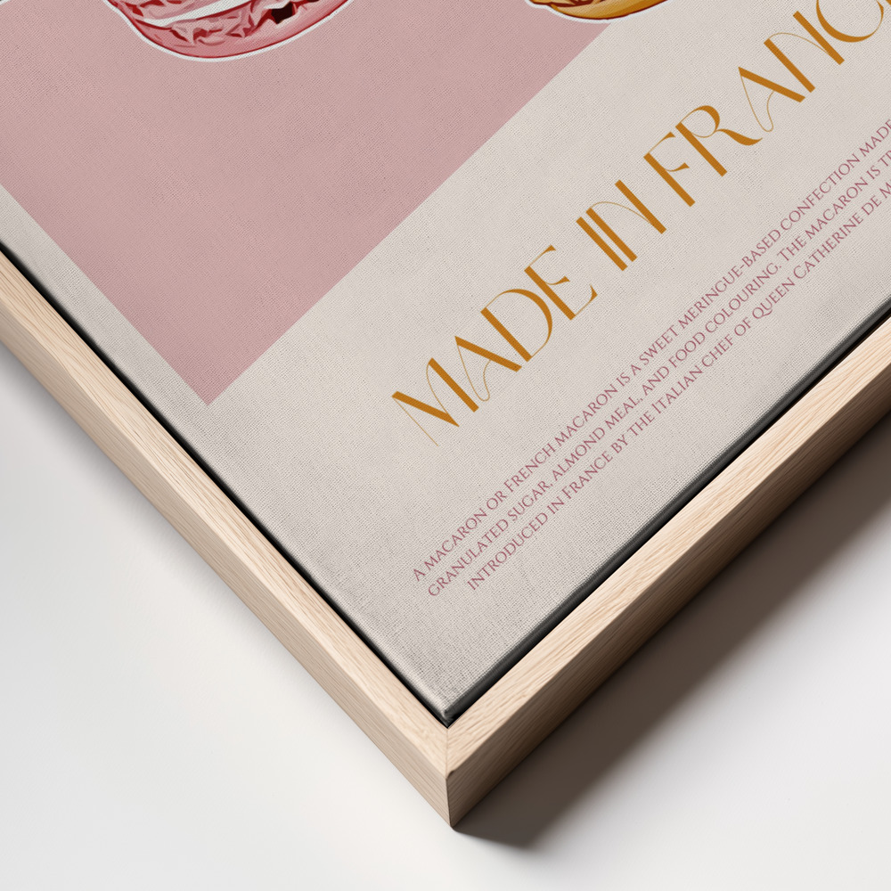 Canvas schilderi - Macaron Print frame close up - natuurlijk frame