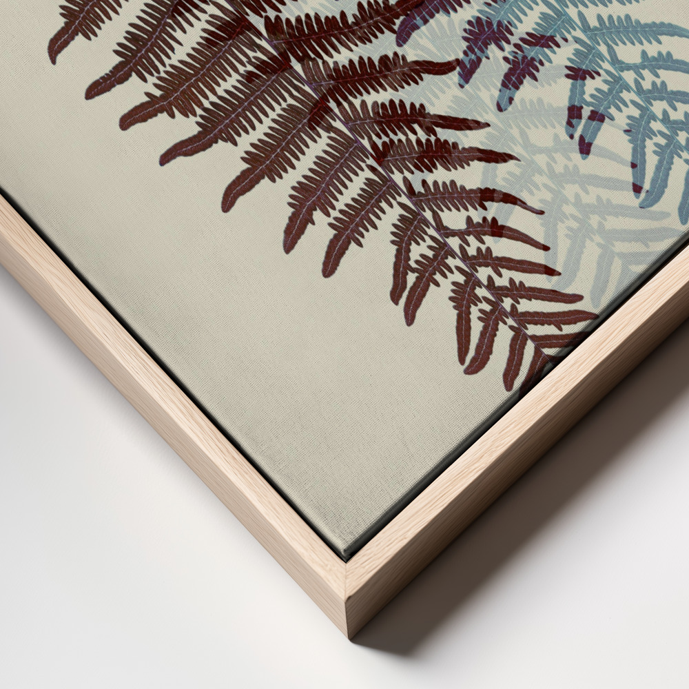 Toile - Chocolate and Teal Fern cadre en gros plan - cadre naturel