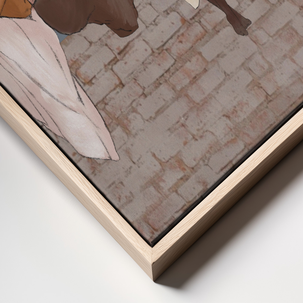 Canvas print - Peace on the barricade frame close up