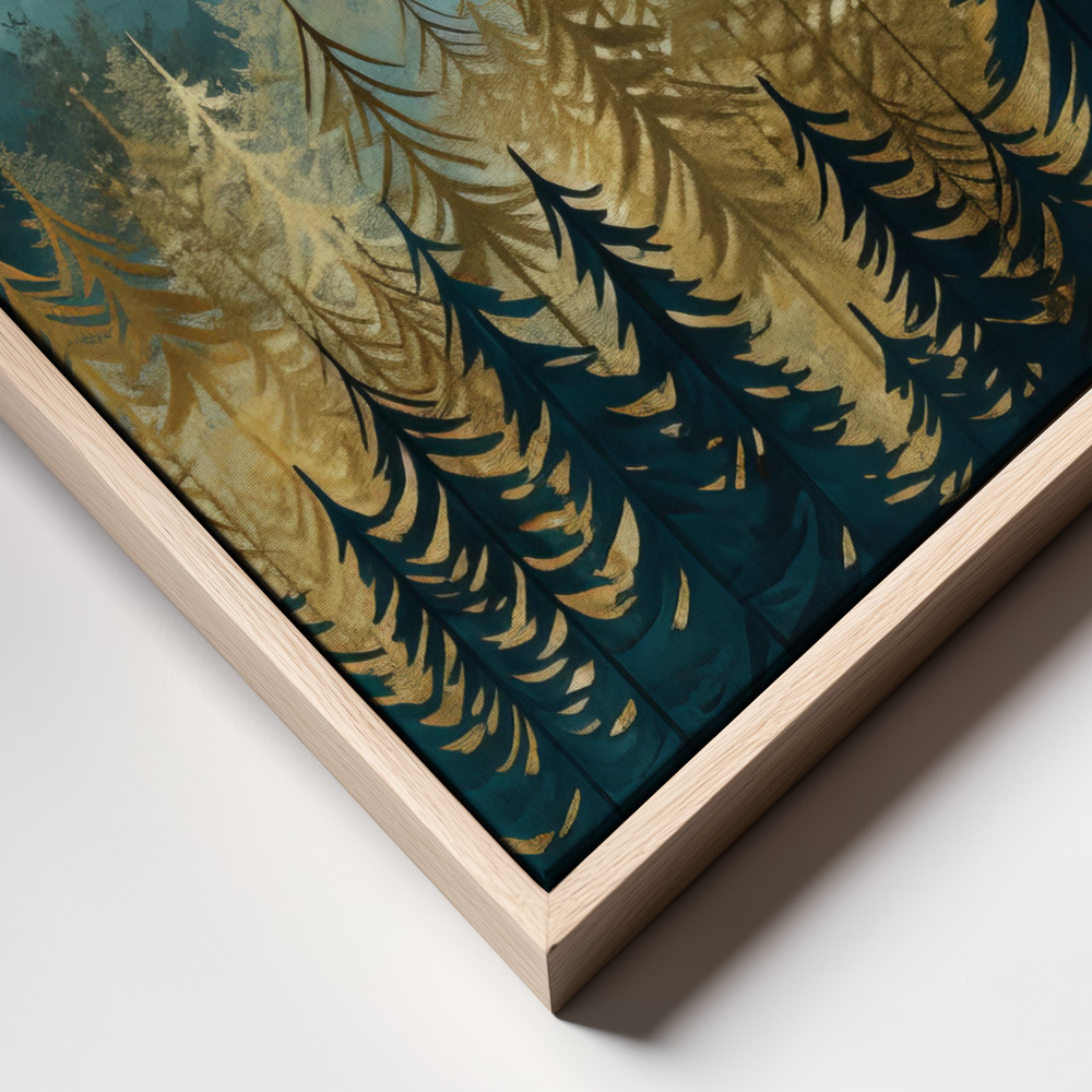 Canvas taulu - Teal and Gold 2 kehys lähikuva - luonnollinen kehys
