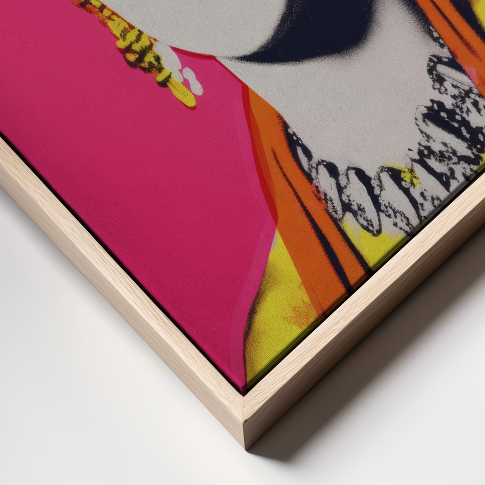 Canvas print - Vibrant Iconic Portrait frame close up - natural frame