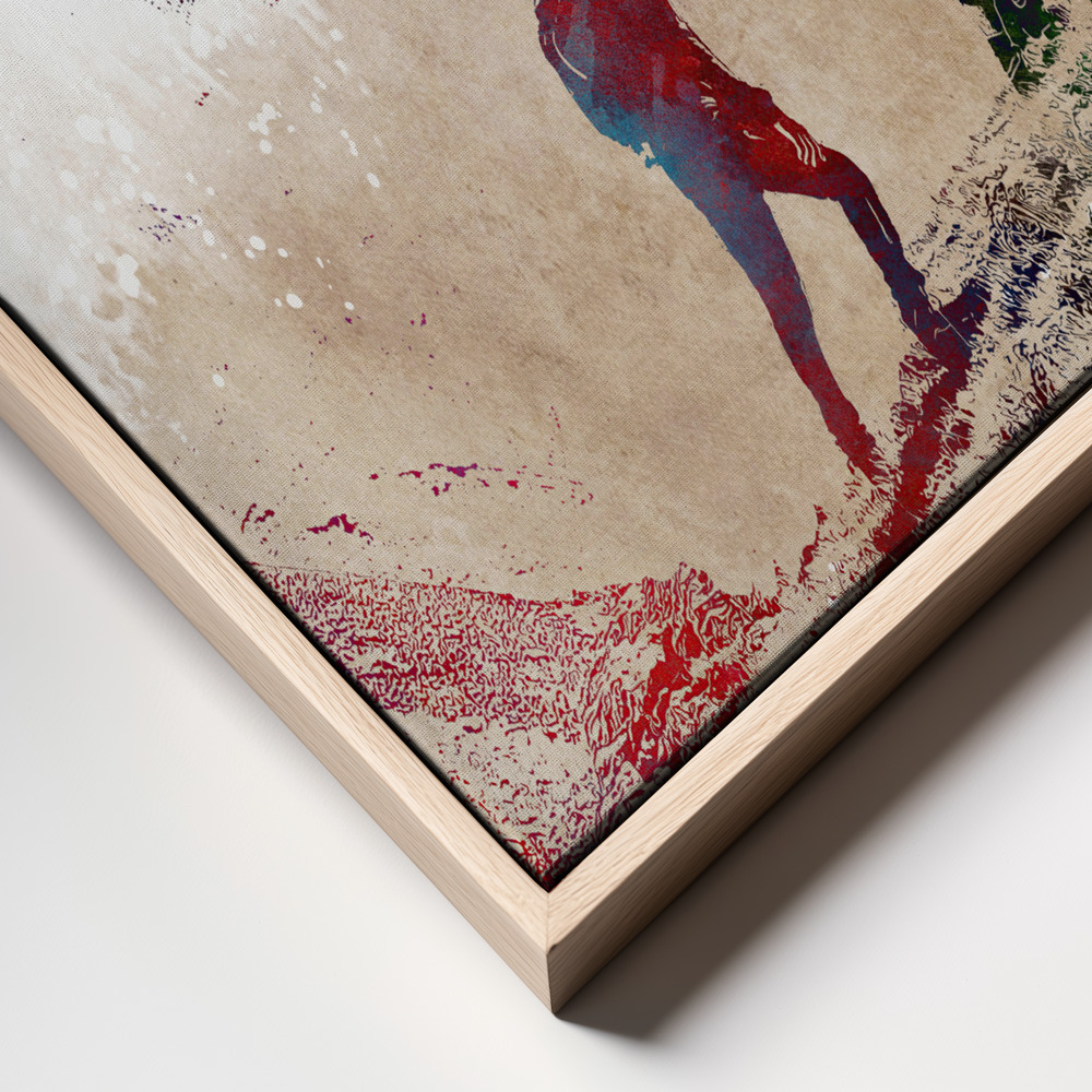 Canvas taulu - Mountaineers Sport Art 1 kehys lähikuva - luonnollinen kehys