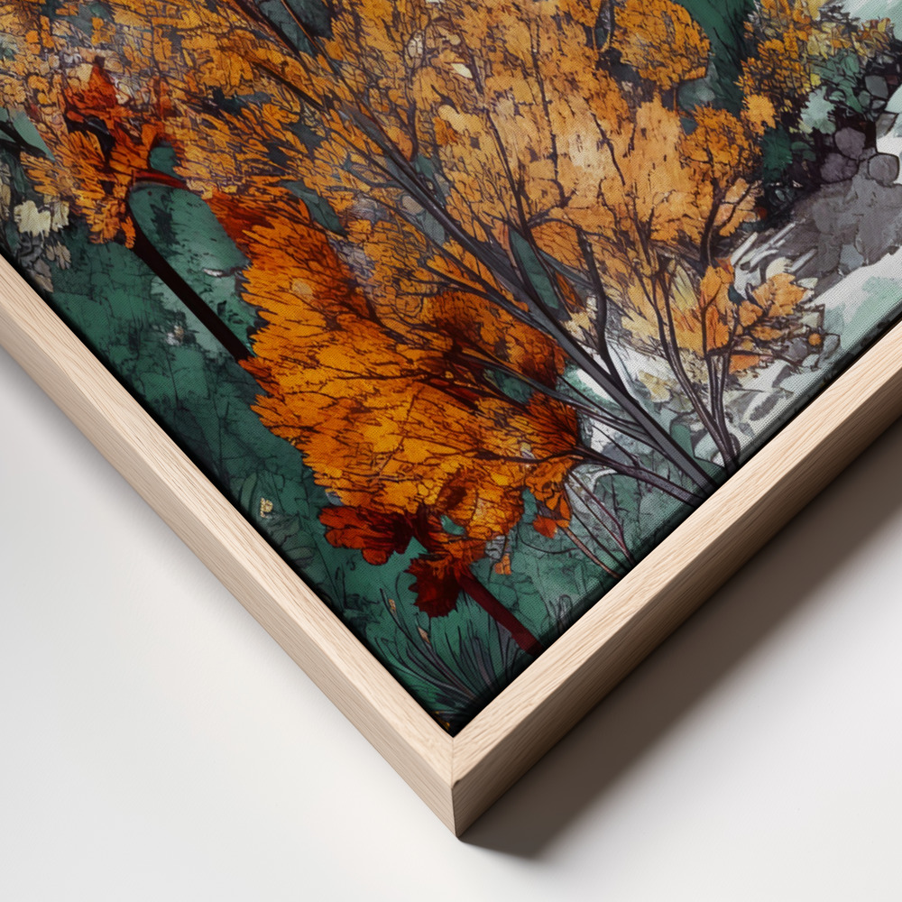 Canvas taulu - Forest 2 kehys lähikuva - luonnollinen kehys