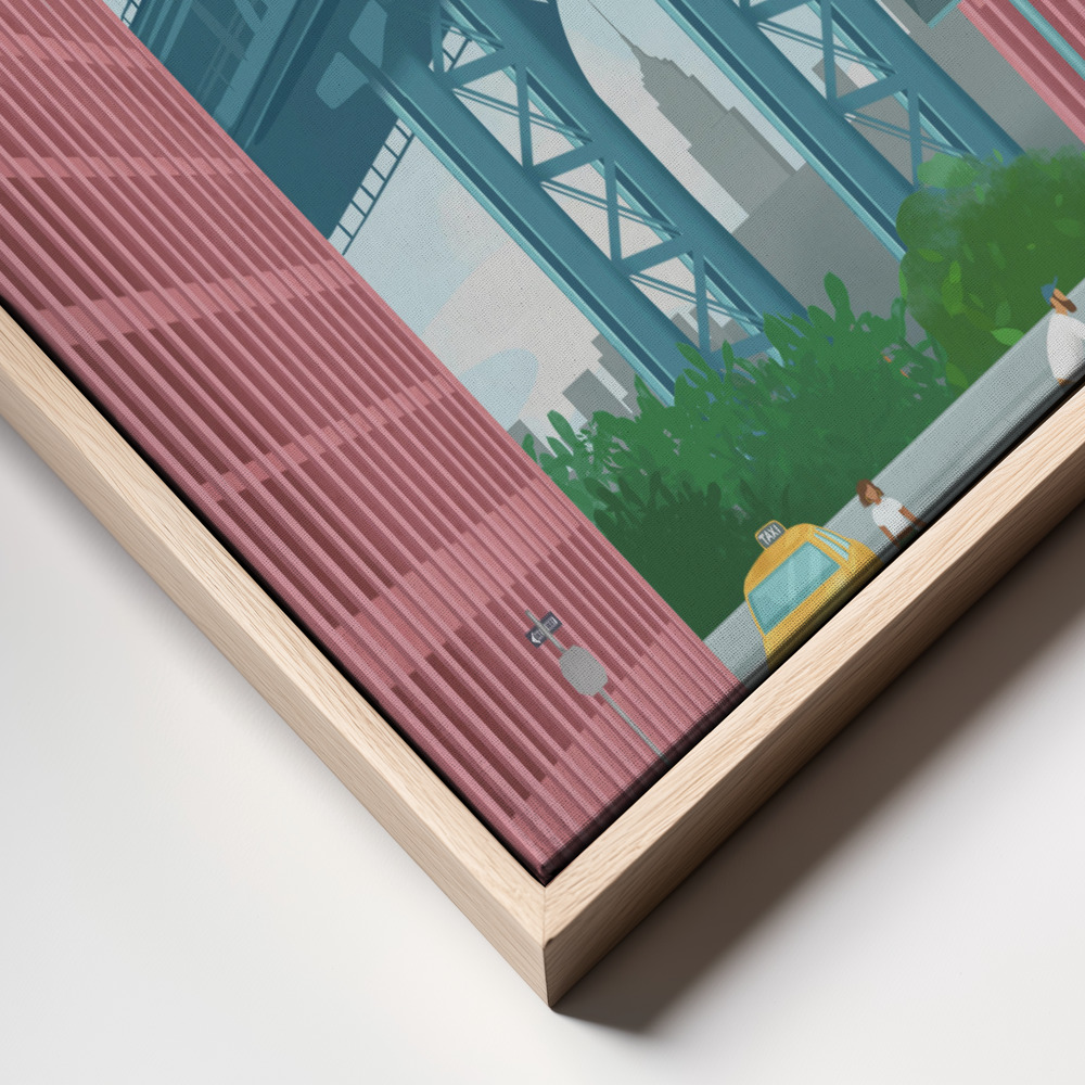 Canvas schilderi - Dumbo, New York frame close up - natuurlijk frame