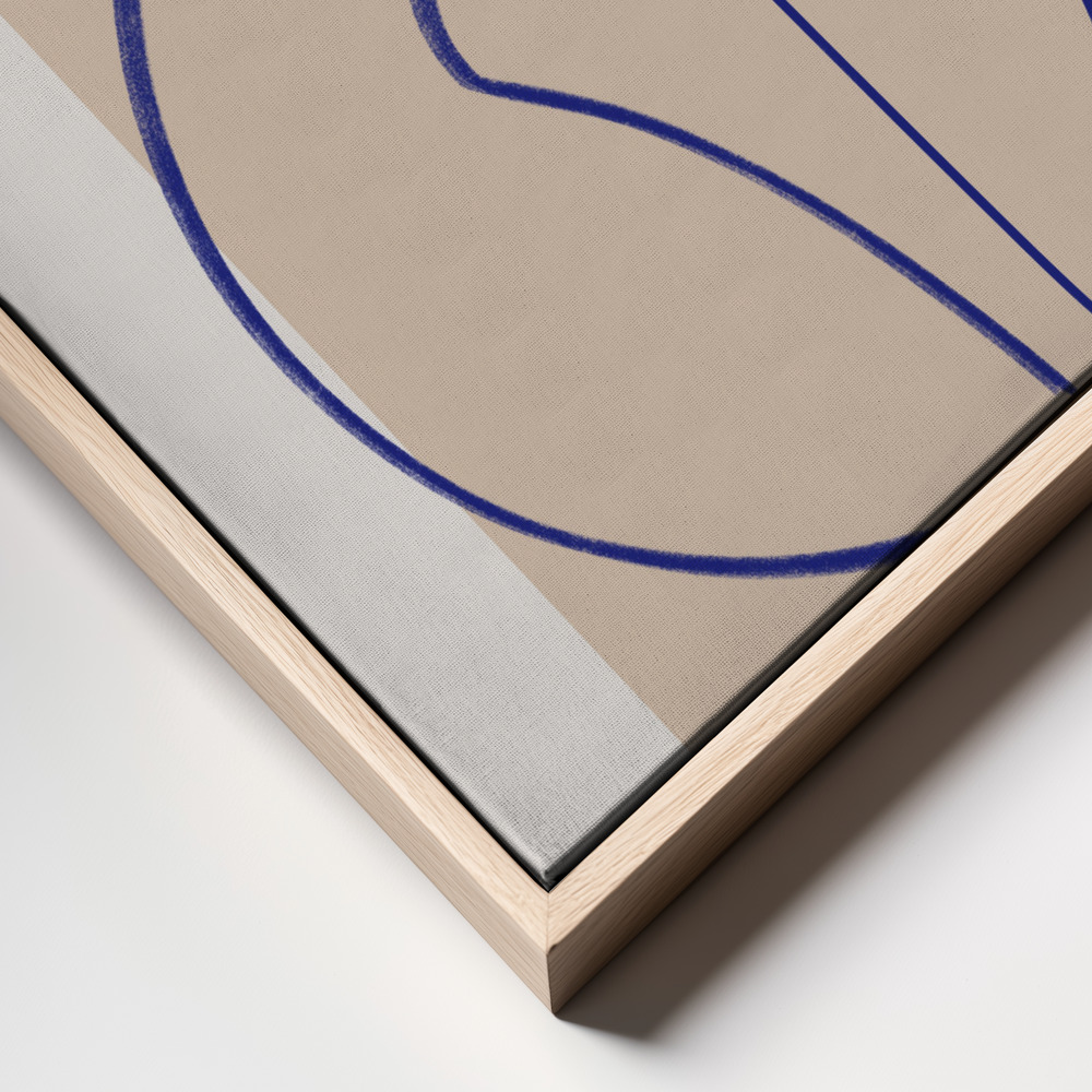 Canvas print - Abstract Blue Line Art 2 frame close up