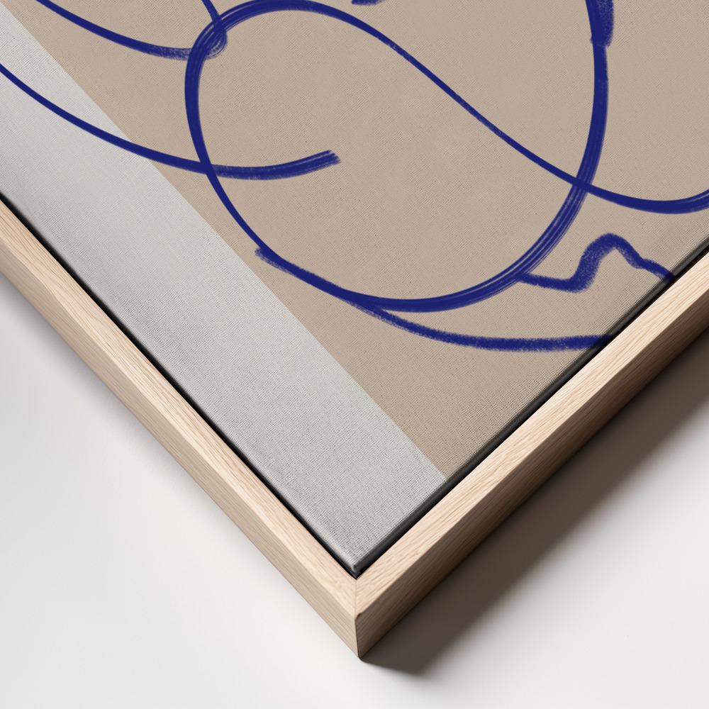 Canvastavla Abstract Blue Line Art 3 - Tavla frame close up