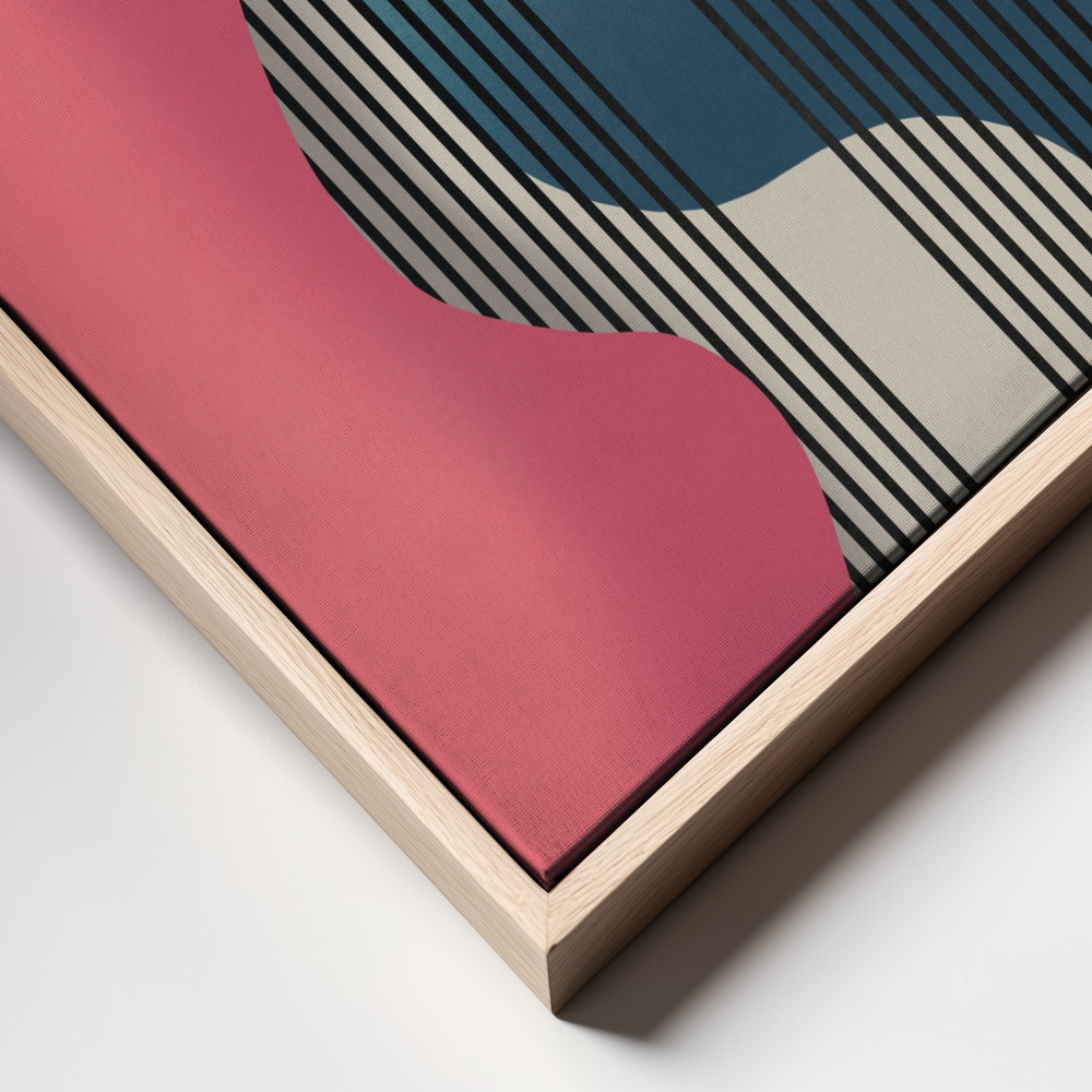 Canvas print - Mid Century Geometric Tricolor frame close up