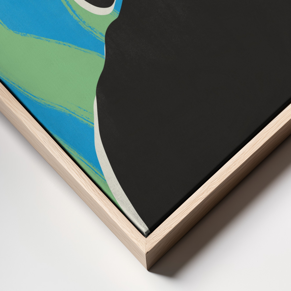 Canvas schilderi - Anonymous Portrait In Cool Colors frame close up - natuurlijk frame