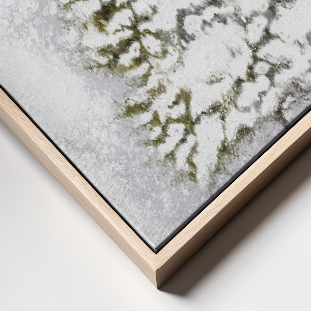 Canvas taulu - Lone fir in the snow kehys lähikuva - luonnollinen kehys