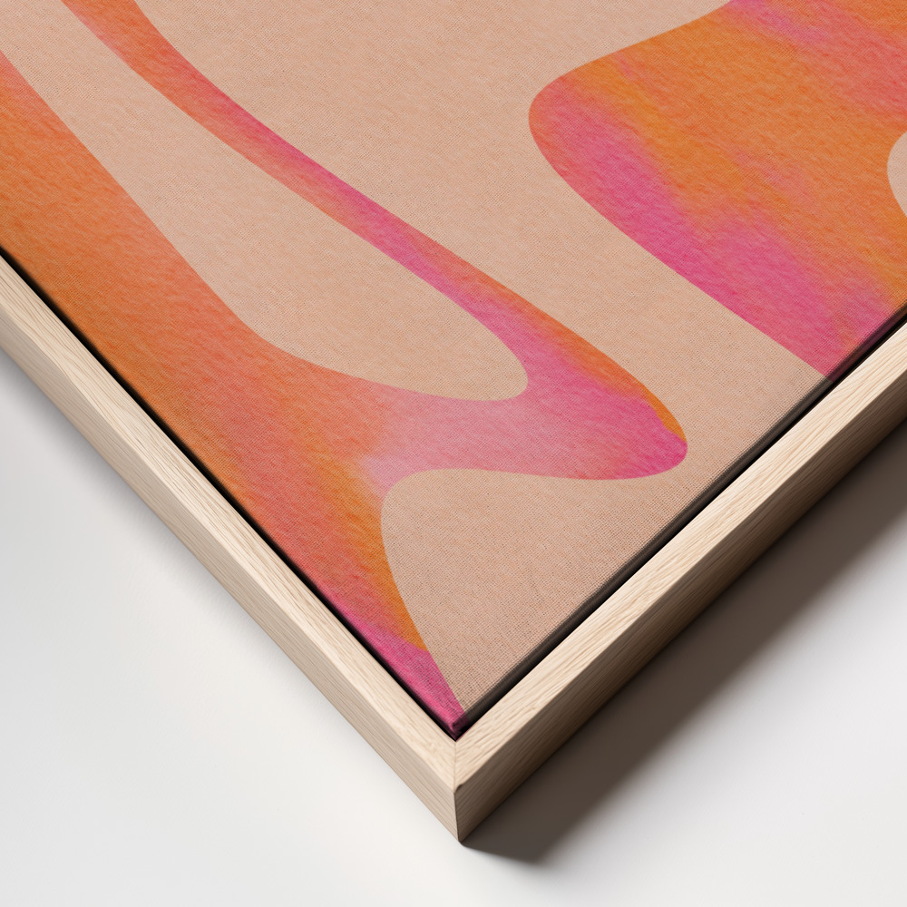 Canvas print - Abstract Wave - Peach Fuzz frame close up