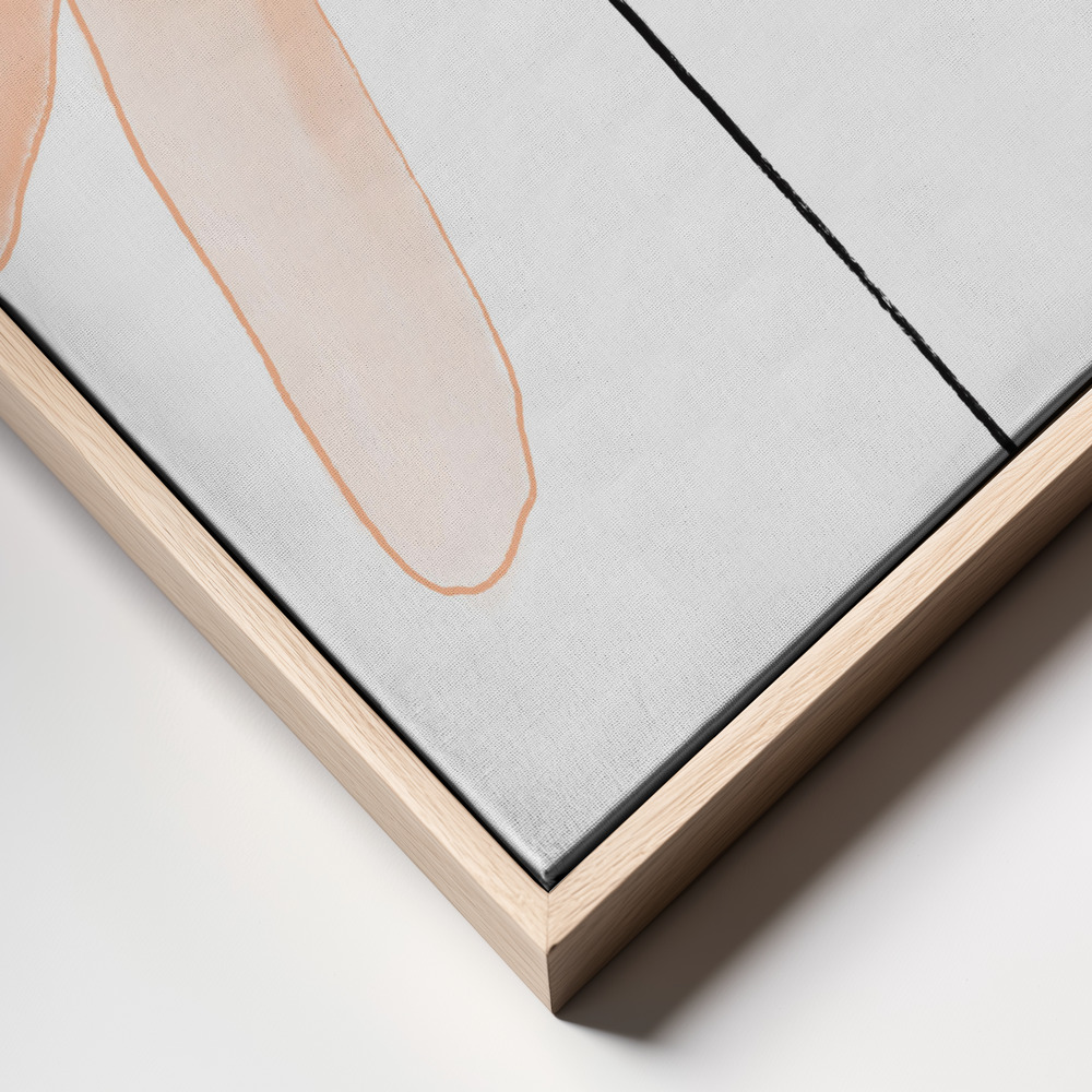 Canvas taulu - Peach Flower kehys lähikuva - luonnollinen kehys