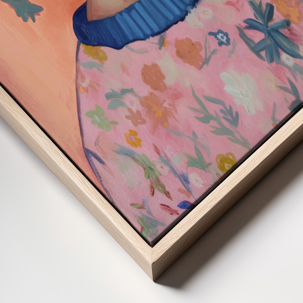 Canvas print - Young Frida (Peach) frame close up