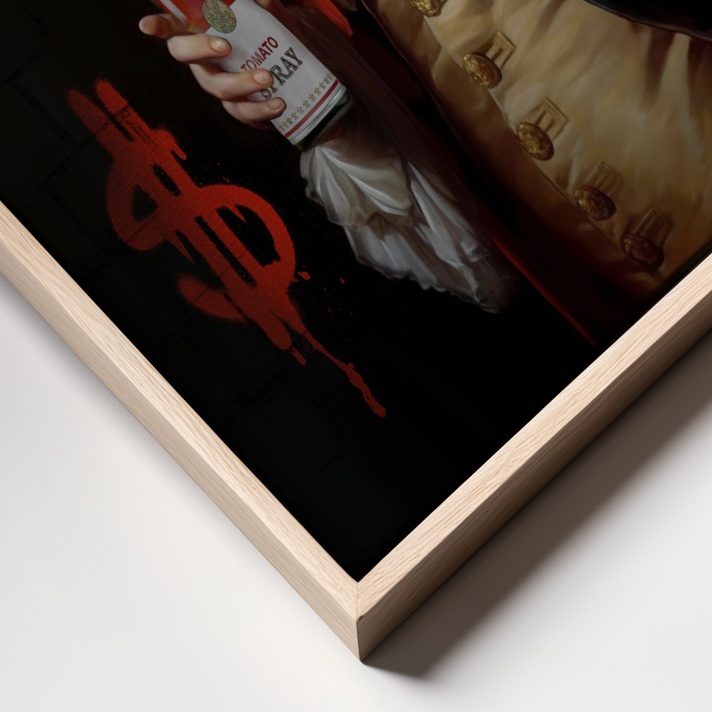 Canvas print - Make Money Not Friends frame close up - natural frame