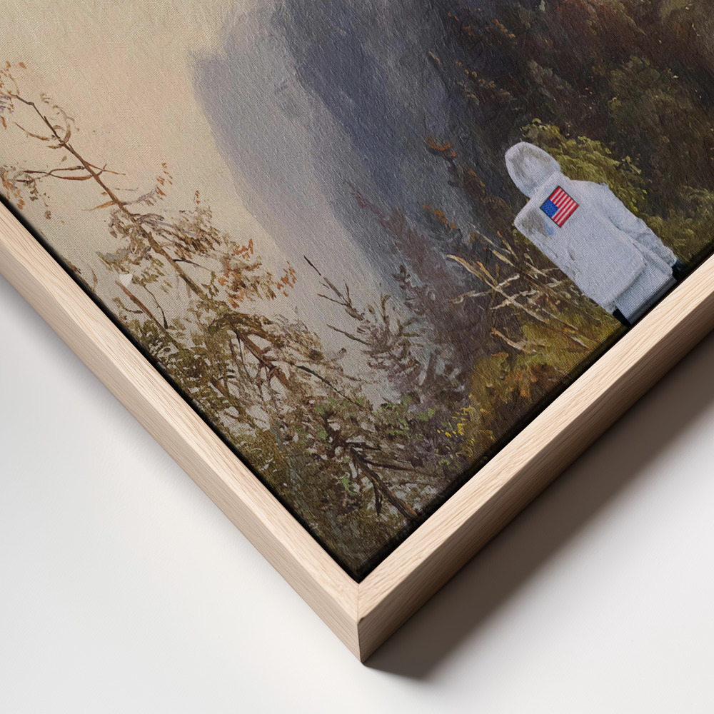 Canvas print - Missed the Shuttle frame close up - natural frame