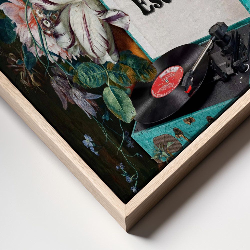 Canvas print - Music Escape frame close up - natural frame