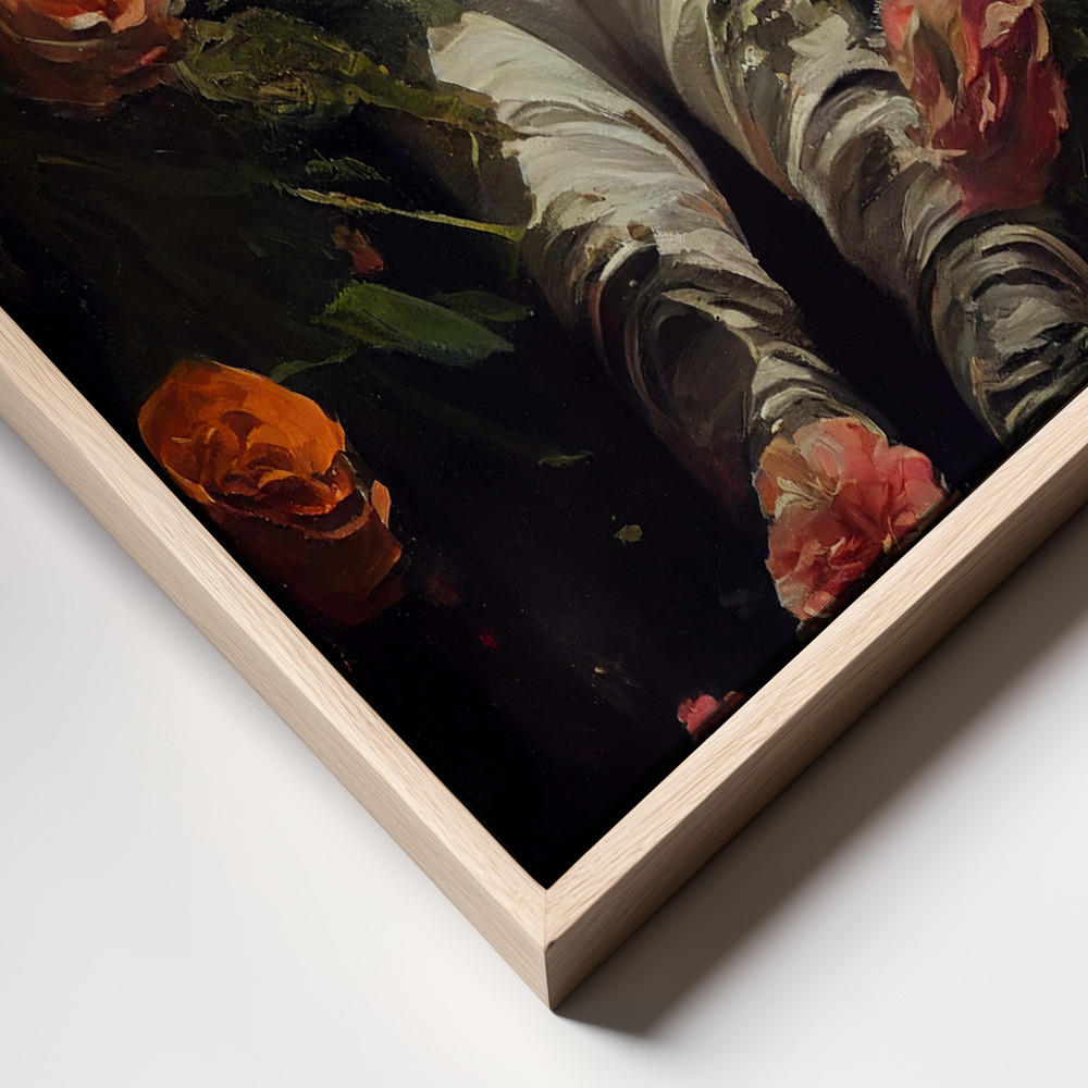 Canvas print - My Space Garden frame close up - natural frame