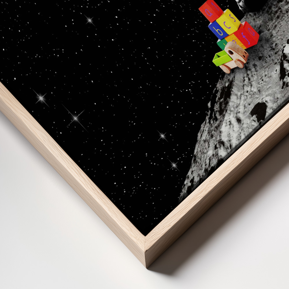 Canvas print - Together From the Moon frame close up - natural frame