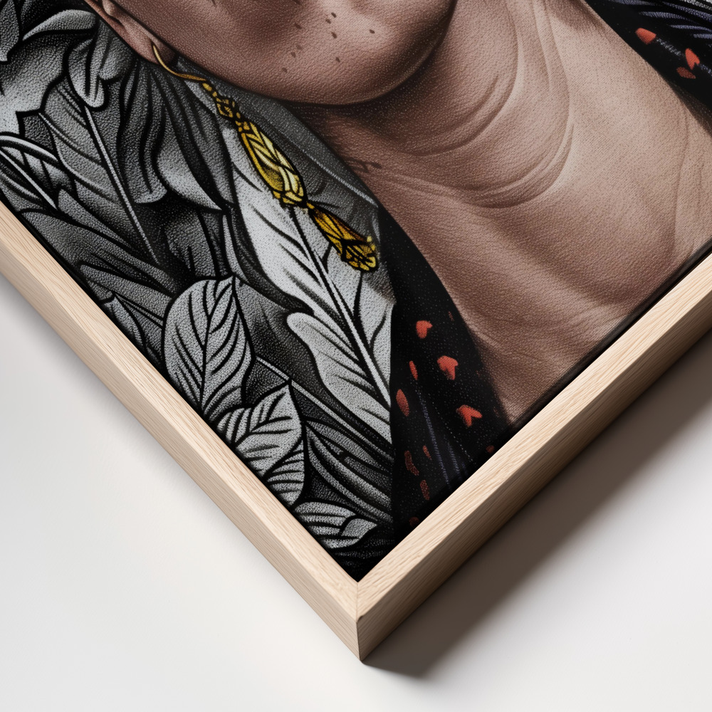 Canvas print - Frida Portrait 2 frame close up - natural frame