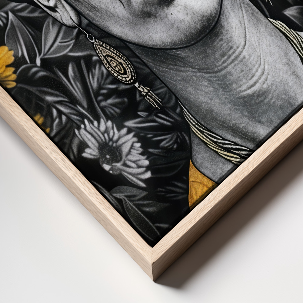 Canvas print - Frida Portrait 5 frame close up - natural frame