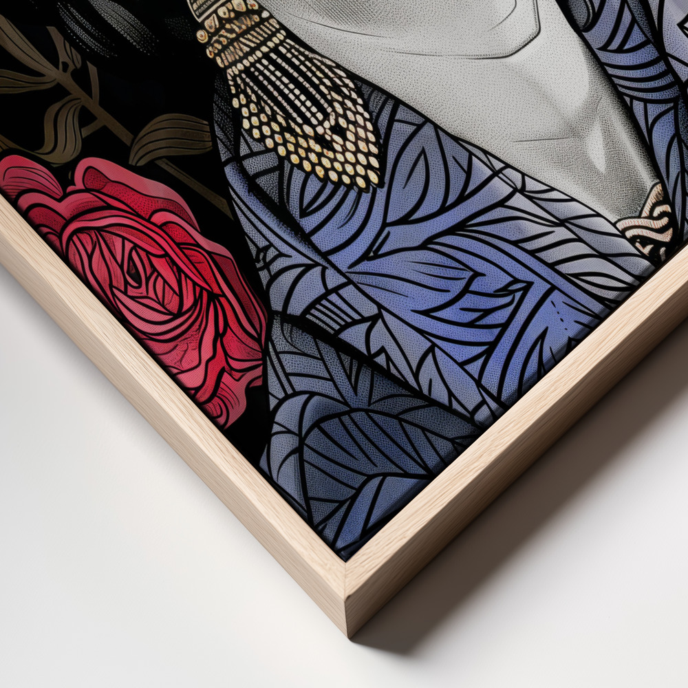 Canvas print - Frida Portrait 7 frame close up - natural frame