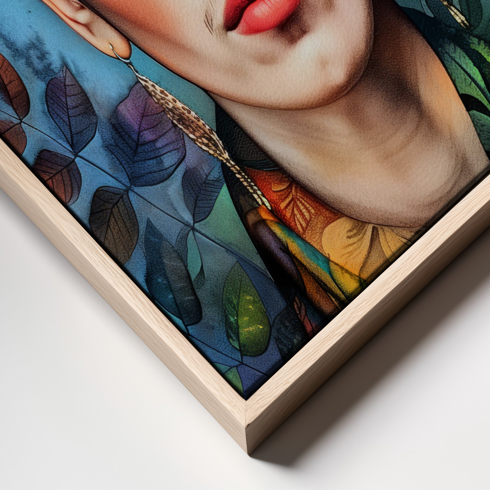 Canvas print - Frida Portrait 8 frame close up - natural frame