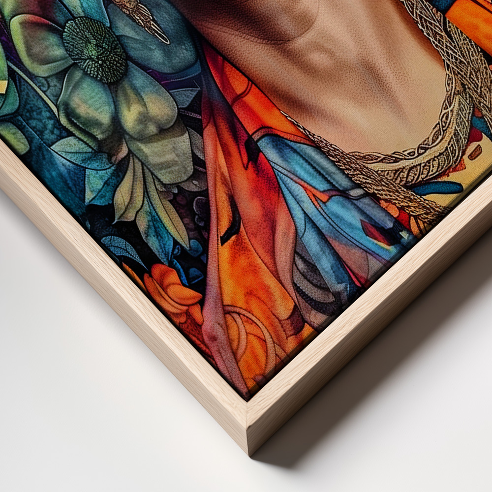 Canvas print - Frida Portrait 11 frame close up - natural frame