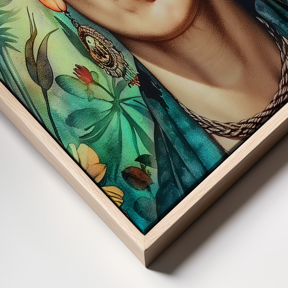 Canvas print - Frida Portrait 10 frame close up - natural frame